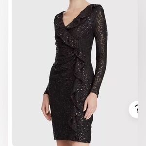 LAUREN by RALPH LAUREN Women’s Clothing Black Long Sleeve Cocktail Dress in 8P